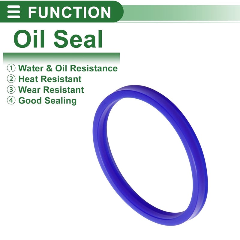 TUCKBOLD Universal Oil Seal UN Lip Seal Ring Rotary Shaft Seal 80x90x8mm High Pressure TPU Blue 5 Pcs - Image 3